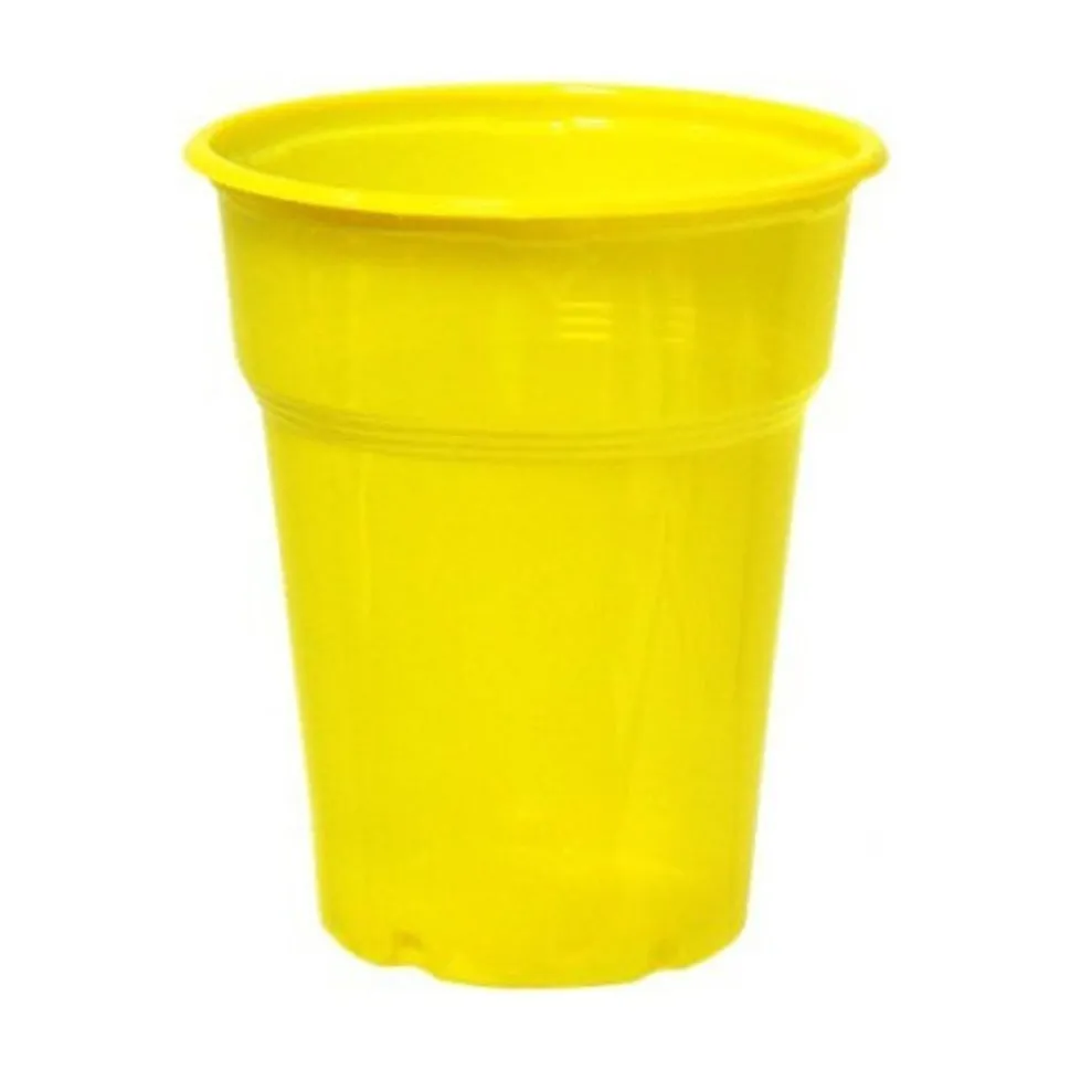 Ποτήρι πλαστικό 300ml κίτρινο 50τεμ