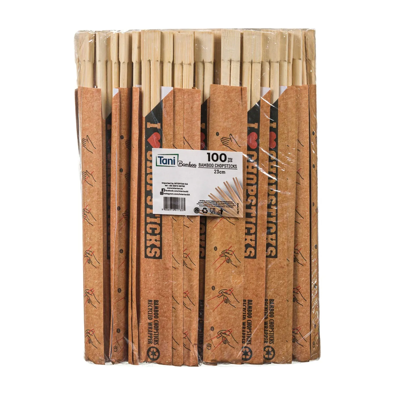 Chopstick μπαμπού συσκευασμένο 23cm 100τεμ