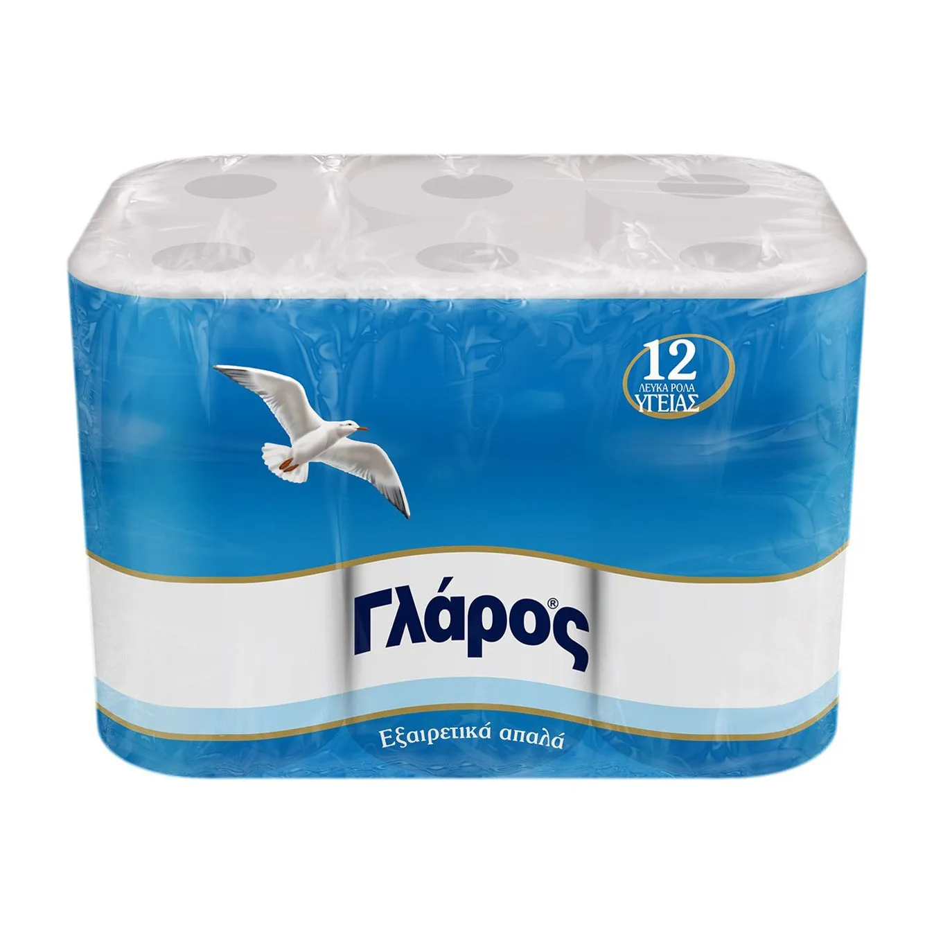 Χαρτί υγείας σε ρολό Γλάρος δίφυλλο 115gr 4x12τεμ