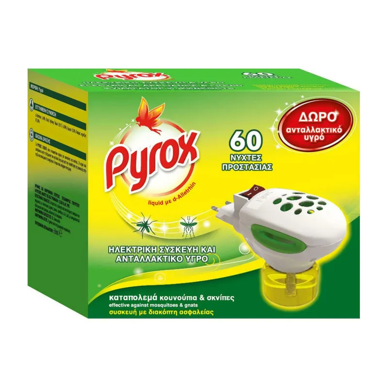 Υγρό για κουνούπια με συσκευή 2 σε 1 PYROX